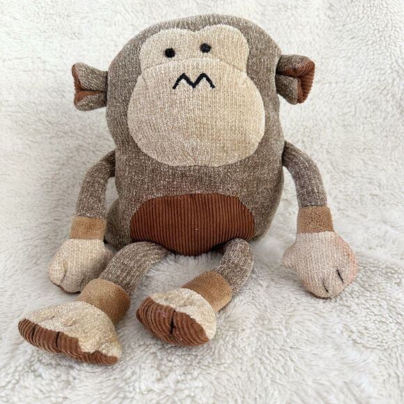 JoAnn Fabrics Monkey Plush Toy 12” Ribbed Stuffed Animal Ape Beanbag - Picture 1 of 5